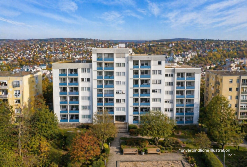 Wohntraum erfüllen! Attraktive 3,5 Zimmer-Wohnung mit sonnigen Balkon! - Außenansicht (44355)