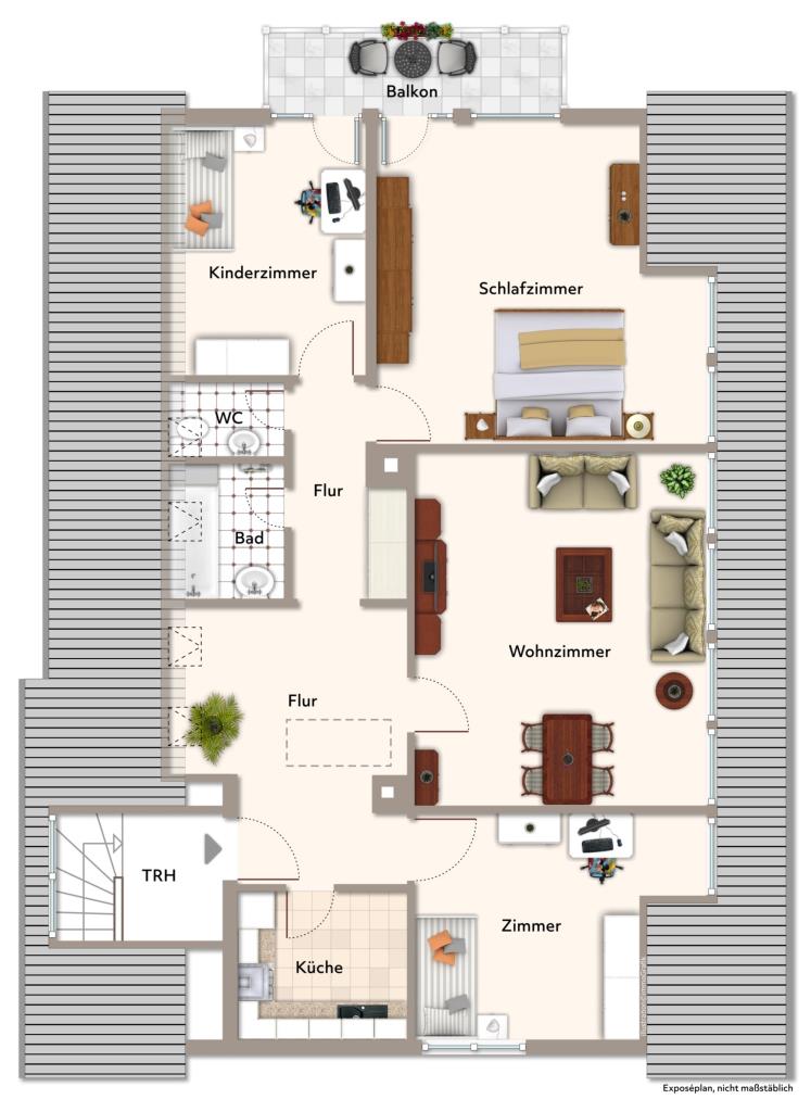 Ihr neues Zuhause in Sulzgries - Geräumige 4-Zimmer-Wohnung mit Balkon und eigenem Stellplatz! - Grundriss (34415)
