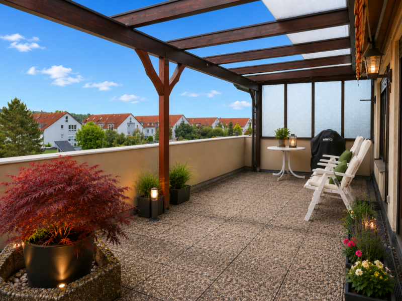 Ein Wohntraum! Großzügiges 3,5 Zimmer-Penthouse mit sonniger Dachterrasse! - Balkon (46359)