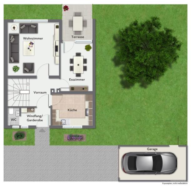 Seltene Gelegenheit! Doppelhaushälfte in ruhiger Wohnlage von Gingen! - Erdgeschoss (44270)
