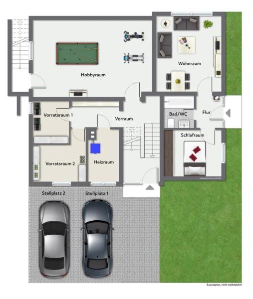 Familien aufgepasst! Idyllisches freistehendes Einfamilienhaus mit Garten! - Untergeschoss (45678)