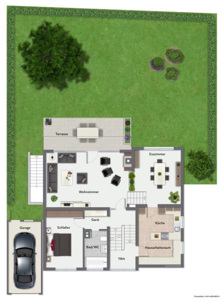 Familien aufgepasst! Idyllisches freistehendes Einfamilienhaus mit Garten! - Erdgeschoss (45676)