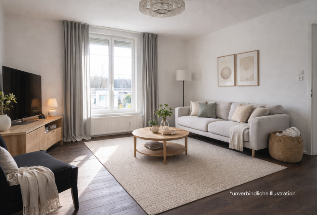 Seltene Gelegenheit! Attraktive 2,5 Zimmer-Wohnung mit tollem Charme! - Wohnzimmer (43715)