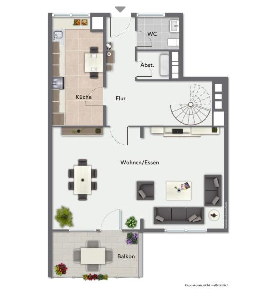 Aussicht PUR! Interessante 4,5 Zimmer-Wohnung mit Aufzug & Balkone! - Wohnebene 1 (44850)