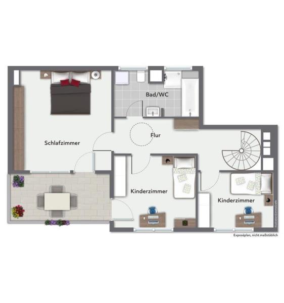 Aussicht PUR! Interessante 4,5 Zimmer-Wohnung mit Aufzug & Balkone! - Wohnebene 2 (44851)