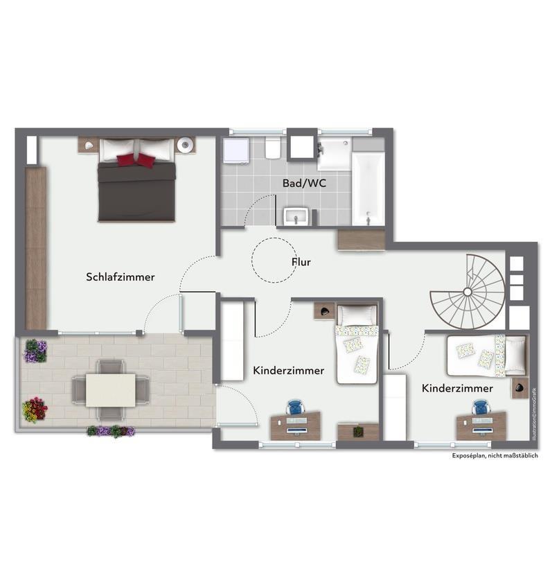 4,5 Zimmer-Maisonettewohnung mit Balkone & Aufzug in zentraler Wohnlage! - Wohnebene II (41393)