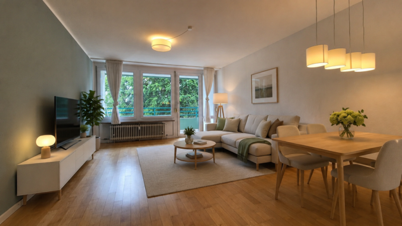 Sofort beziehbare tolle 3 Zimmer-Wohnung mit Balkon & Aufzug in Ostfildern! - Wohn/- Essbereich (51353)