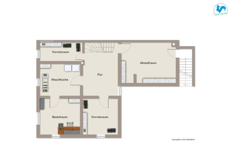 Großzügiges Einfamilienwohnhaus mit 8 Zimmern für die große Familie! - Grundriss UG (50200)