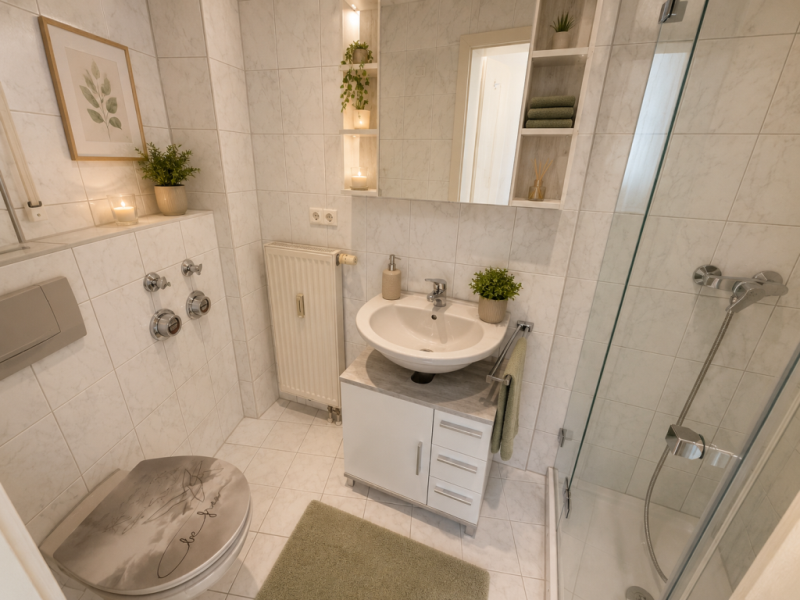 Charmantes Wohnen! Attraktive 2 Zimmer Wohnung mit TG- Stellplatz und Balkon! - Badezimmer (51575)
