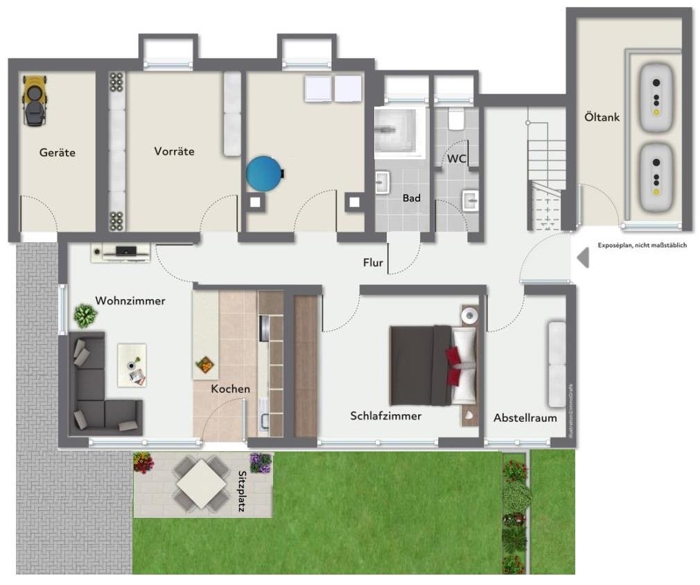 Stattliches freistehendes Einfamilienhaus mit Balkon & Garten in Albershausen! - Untergeschoss (43378)