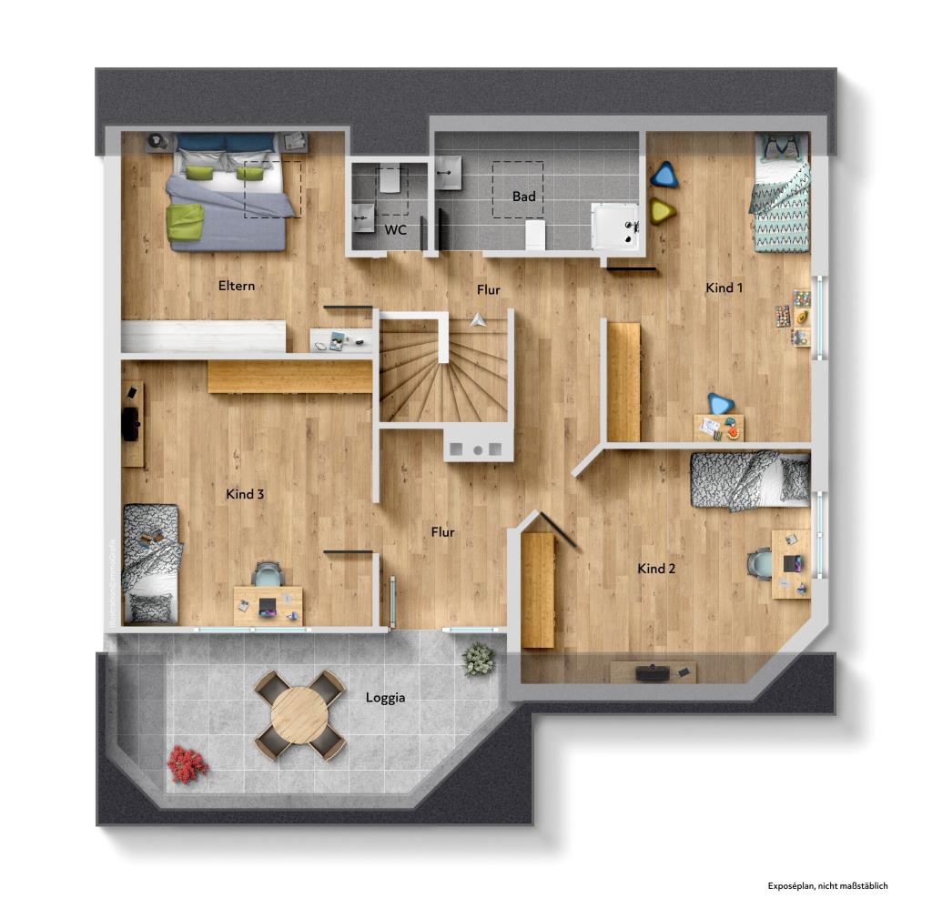 Familientraum! Großzügige Doppelhaushälfte mit ELW in ruhiger Lage von Neuhausen! - Dachgeschoss (42074)