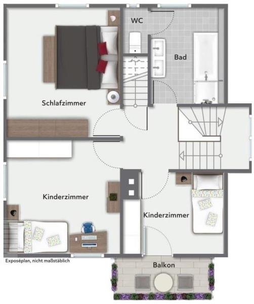 Zentrales Wohnen! Gemütliches freistehendes Einfamilienhaus in Ebersbach! - Obergeschoss (50960)