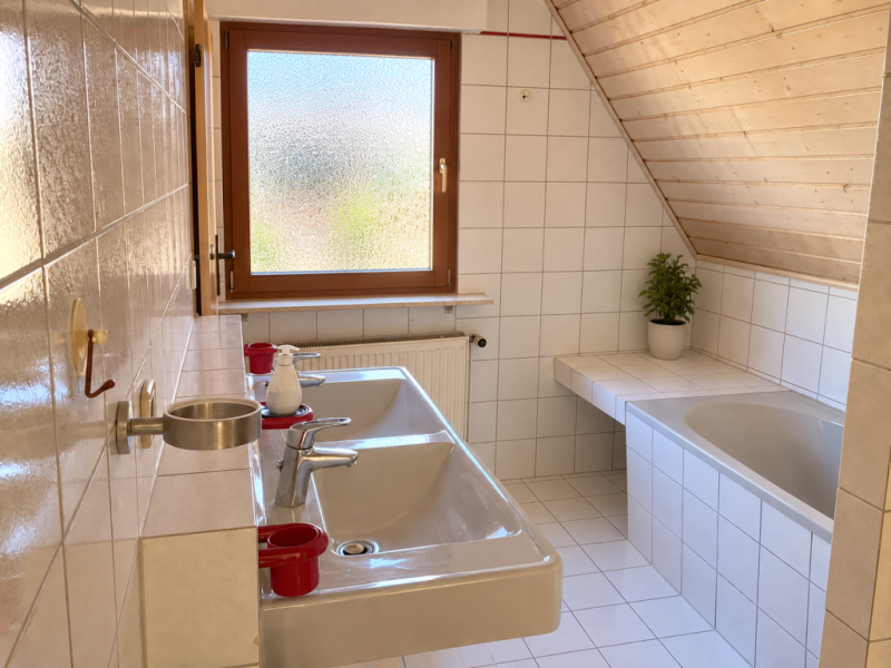 Wohnen in der City! Zentrales freistehendes Einfamilienhaus in Ebersbach! - Tageslichtbad (53832)