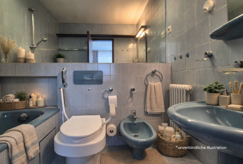 Gestalten Sie nach Ihren Wohnideen! Tolle 3,5 Zimmer-Wohnung mit Balkon! - Bad (44502)