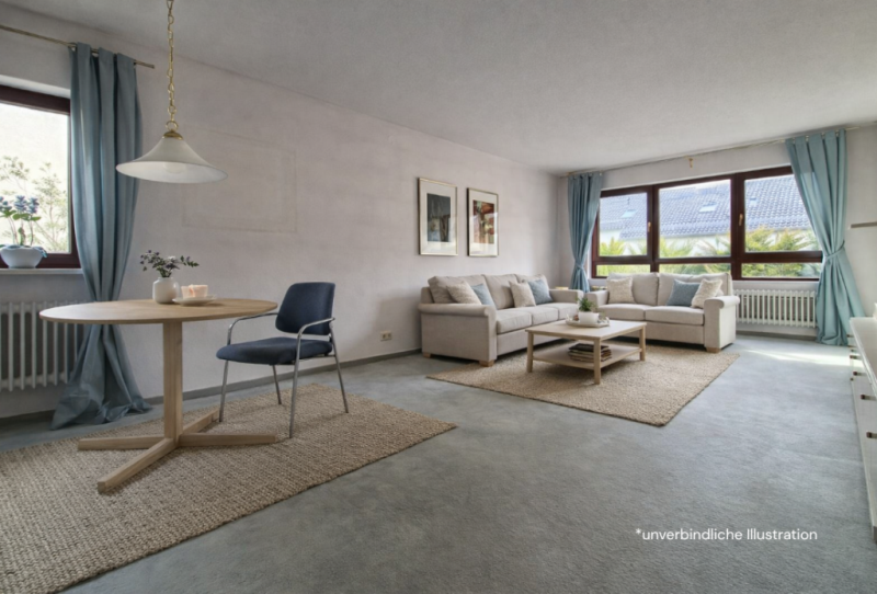 Gestalten Sie nach Ihren Wohnideen! Tolle 3,5 Zimmer-Wohnung mit Balkon! - Wohnzimmer (50383)