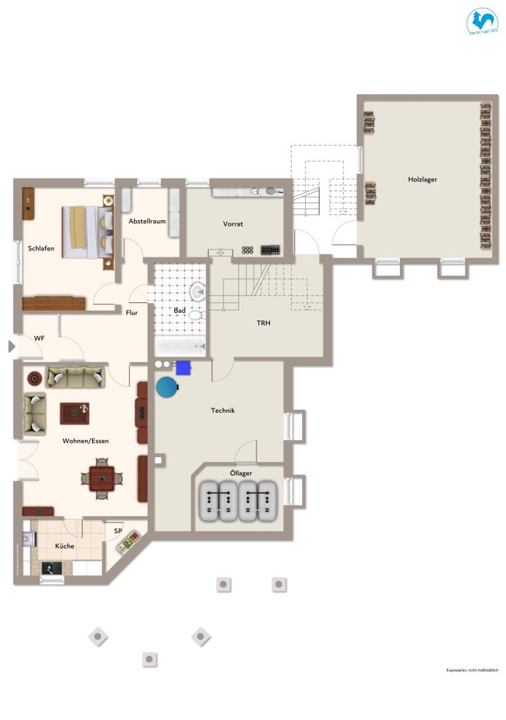 Licht - Raum - Freiheit ! Einzigartiges, frei stehendes Einfamilienhaus mit Einliegerwohnung! - Grundriss Kellergeschoss (42256)