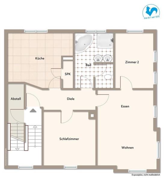 Seltene Gelegenheit! Ideale 3 Zimmer-Wohnung mit tollem Flair im Fachwerkhaus! - Grundriss (51810)