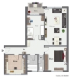 Grundriss - Stilvolles Wohnen! Moderne 3 Zimmer-Wohnung mit Balkon in toller Wohnlage!