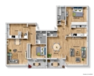Grundriss - 2 in 1! Vermietete 3 Zimmer Wohnung + 2 Zimmer Wohnung zur Eigennutzung!