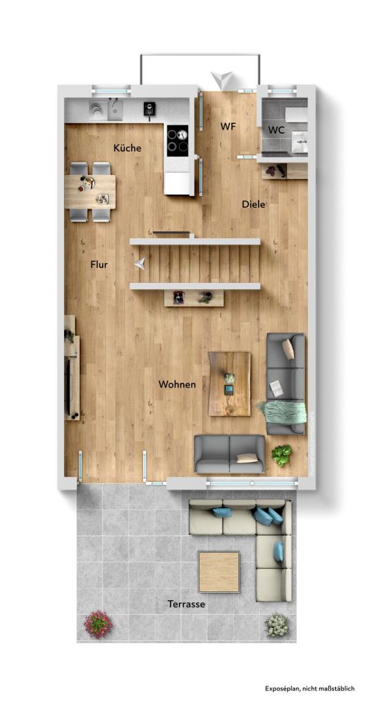 Haus im Haus! Tolle 4,5 Zimmer Maisonettewohnung in Ostfildern! - Ebene 1 (38121)