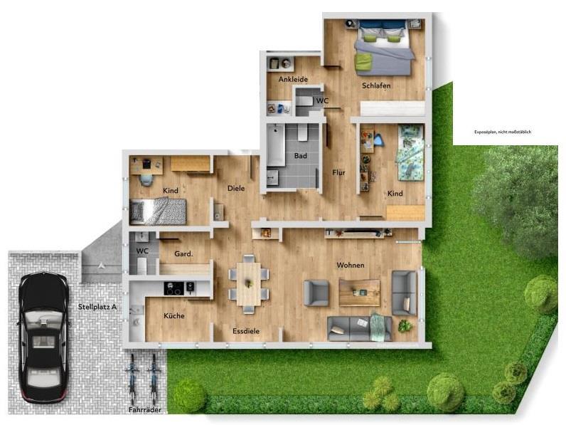 Seltene Gelegenheit! Interessante 4 Zimmer-Wohnung in Korntal-Münchingen! - Grundriss (50933)