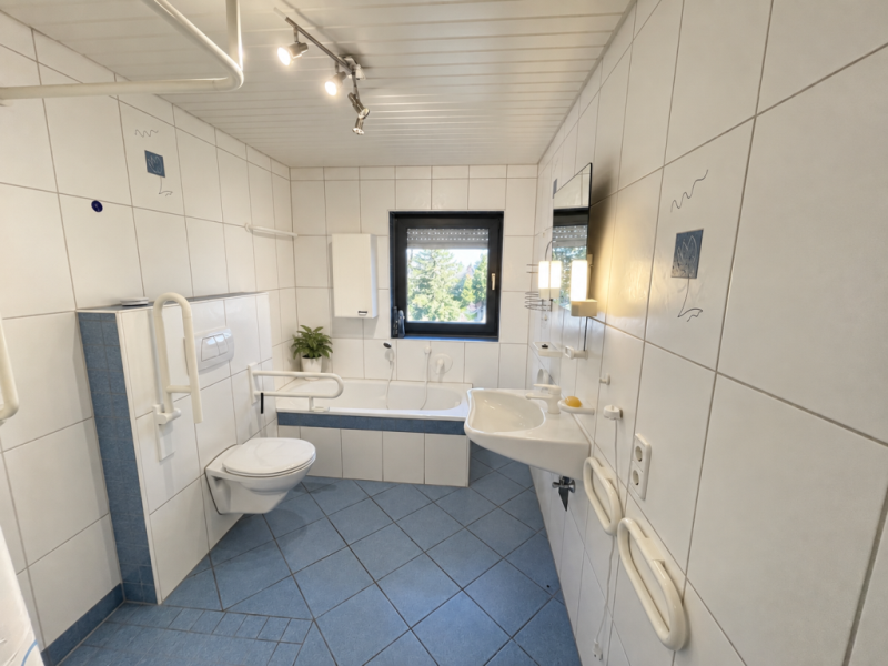 Zentrales Wohnen! Charmantes freistehendes Zweifamilienhaus mit Garten! - Tageslichtbad Nr. 1 (53165)