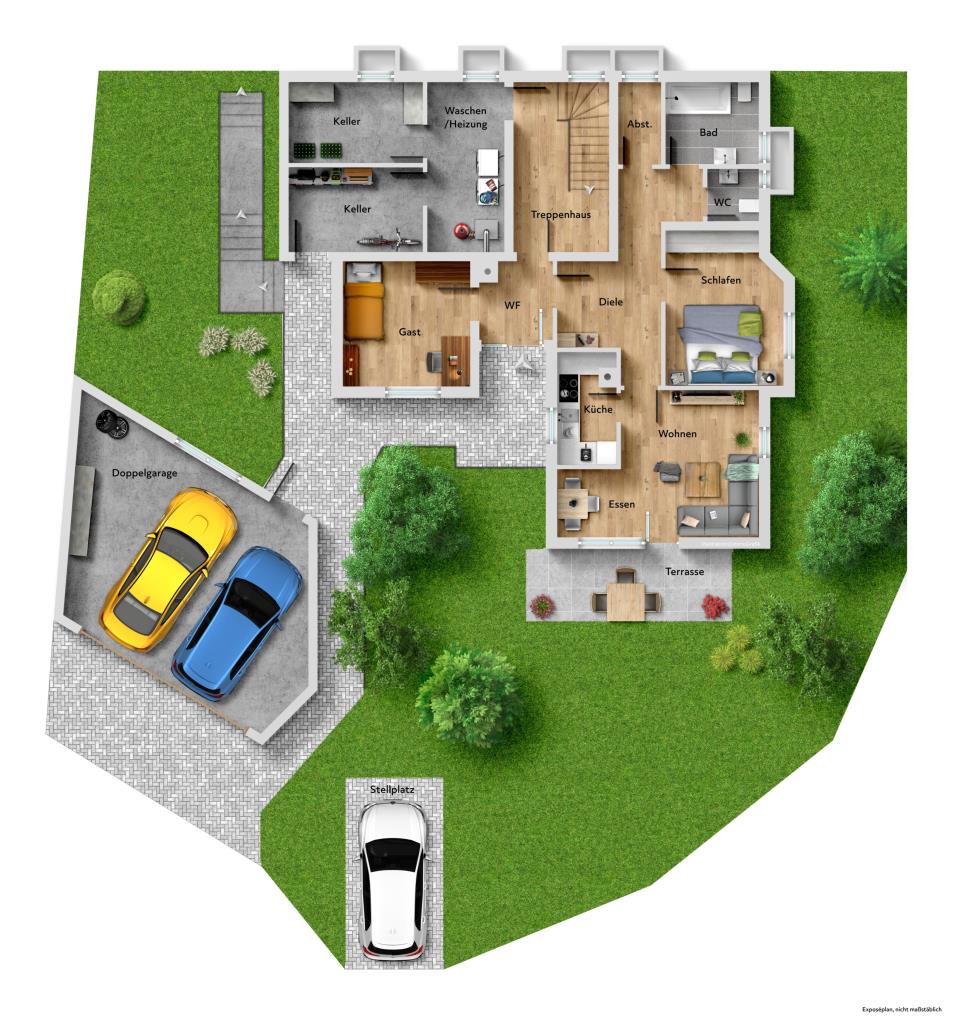Platz für die ganze Familie! Zweifamilienhaus mit Garten in zentraler Lage! - Erdgeschoss (39992)