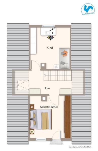 Kopie von Interessante Gelegenheit - Häuschen zum Fertigrenovieren und Einziehen! - Grundriss Dachgeschoss (44960)