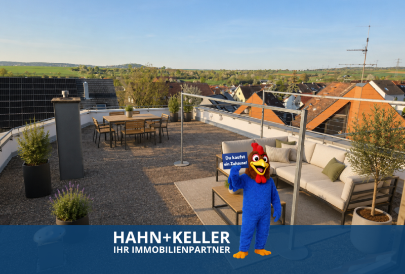 Sonniger Charme! Ideale 3 Zimmer-Dachgeschosswohnung mit Terrasse! - Ditzingen (46351)