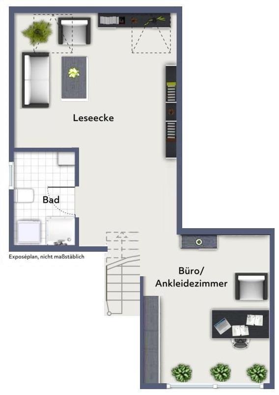 Für exklusive Ansprüche! Stilvolle 3,5 Zimmer-Maisonettewohnung in Salach! - Grundriss Wohnebene 2 (36633)