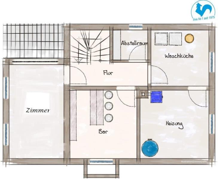Kopie von Frei stehendes Einfamilienhaus mit Charme - Einziehen und Wohlfühlen! - Gartengeschoss (44984)