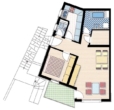 Grundriß - Ideal für Singles und Paare! Helle 2,5 Zimmer Wohnung in Köngen mit Balkon + PKW- Stellplatz!