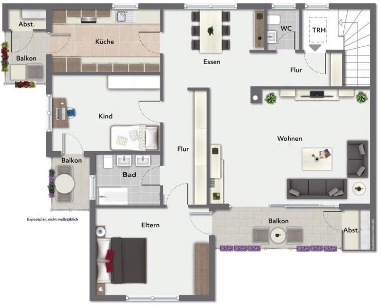 Seltene Gelegenheit! Attraktive 3,5 Zimmer-Wohnung mit gemütlichen Flair! - Grundriss (50799)