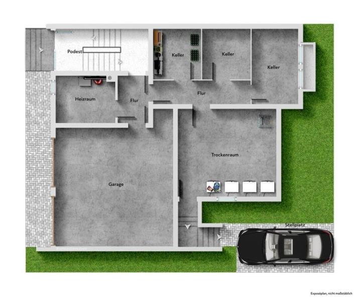Wohnen in den Weinbergen! Großes 3-Familienhaus in toller Lage von Weinstadt-Beutelsbach! - Untergeschoss (49178)