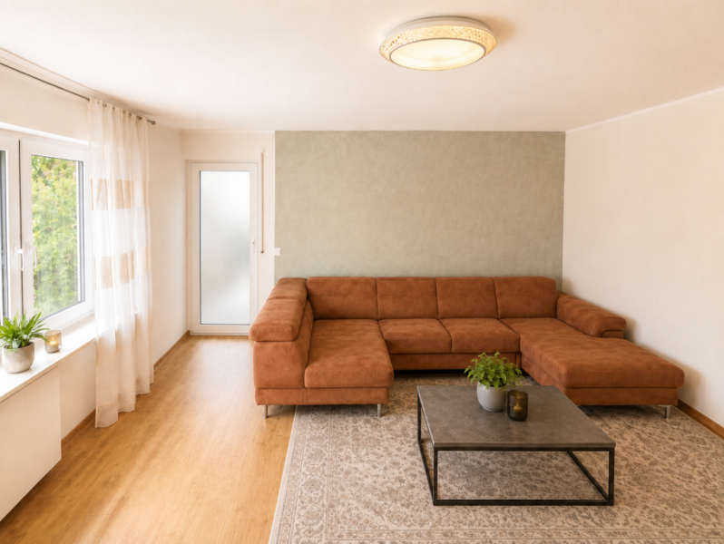 Neuwertige 4 Zimmer-Wohnung mit sonnigem Weitblick über Kuchen! - Wohnzimmer (51512)
