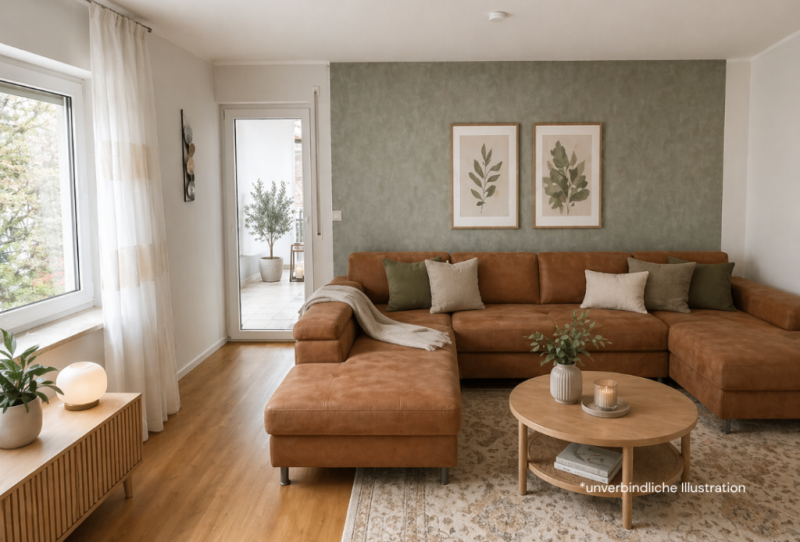 Stilvolles Wohnambiente! Attraktive 4 Zimmer-Wohnung in bester Wohnlage! - Wohnzimmer (44383)