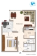 Grundriss - Erbpacht! Sofort beziehbar 2 Zimmer Wohnung mit Balkon + TG-Stellplatz!
