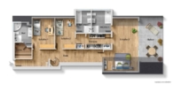 Grundriss Wohnebene 2 - Extravaganter Wohntraum! Luxuriöse 5,5 Zimmer-Maisonette für gehobene Ansprüche!