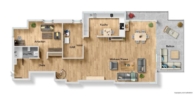Grundriss Wohnebene 1 - Extravaganter Wohntraum! Luxuriöse 5,5 Zimmer-Maisonette für gehobene Ansprüche!