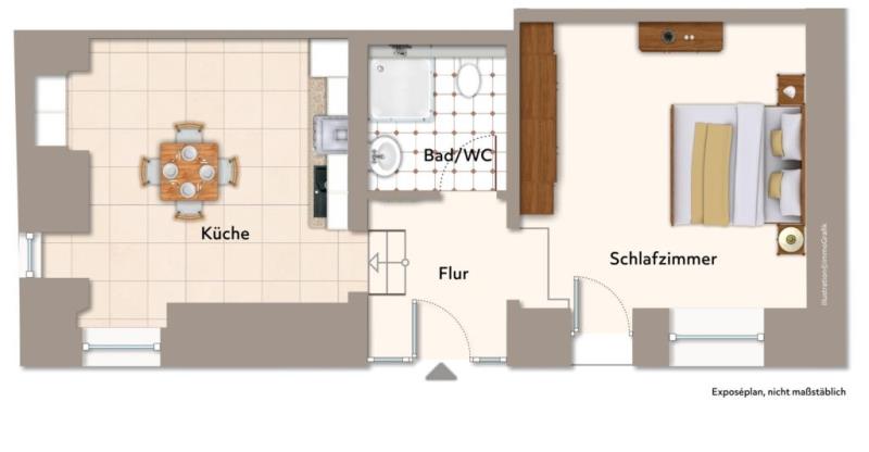 Saniertes 2-Zimmer-Wohnjuwel mit Altbaucharme in Stuttgart-Rohracker - Grundriss (53079)