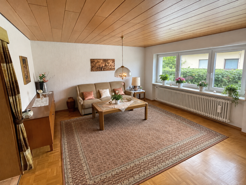 Omas kleines Häuschen! Sonnige Doppelhaushälfte mit Terrasse & Garten! - Wohnzimmer (53294)