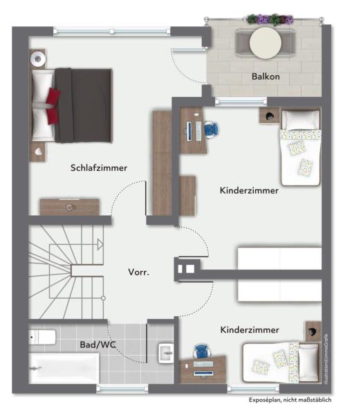 Seltene Gelegenheit! Doppelhaushälfte in ruhiger Wohnlage von Gingen! - Obergeschoss (44468)