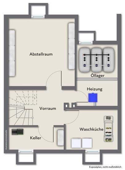 Seltene Gelegenheit! Doppelhaushälfte in ruhiger Wohnlage von Gingen! - Untergeschoss (44469)