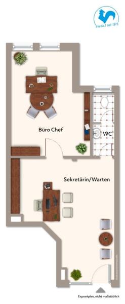 Renditestarke Kapitalanlage - Attraktive Gewerbeeinheit in Ortskernlage - barrierearm! - Grundriss (52006)