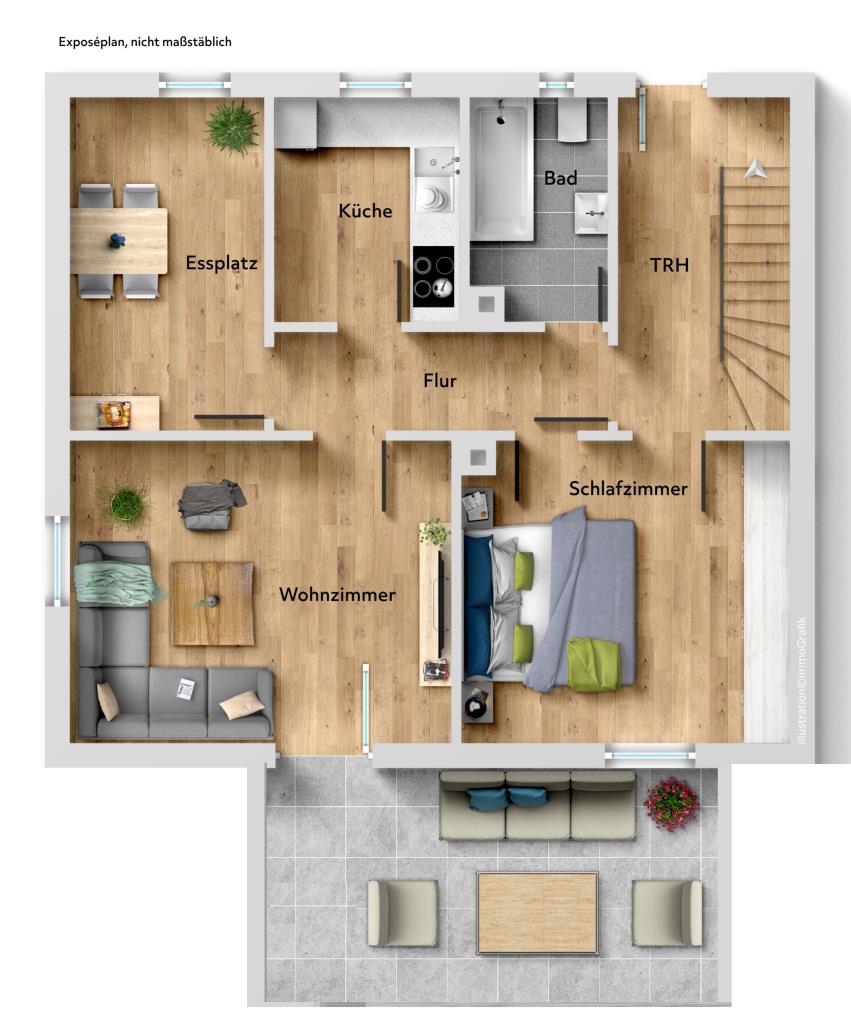 Platz für Ihre Familie! Attraktive Doppelhaushälfte mit Garten in Herrenberg! - Obergeschoss (43302)