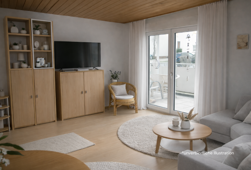 Platz für Ihre Familie! Attraktive Doppelhaushälfte mit Garten in Herrenberg! - Wohnzimmer (EG) (43726)