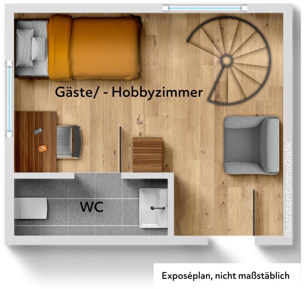 Einziehen & Wohlfühlen! Seltene 3 Zimmer-Wohnung mit tollem Charme! - Grundriss Ebene 2 (40177)