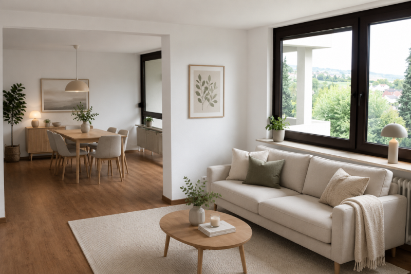 Attraktive 4 Zimmer-Wohnung mit tollem Balkon und Einzelgarage! - Wohn/- Esszimmer (53324)