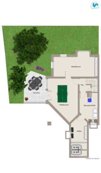 Heute Kapitalanlage, morgen Ihr Zuhause – gepflegte Doppelhaushälfte mit Einliegerwohnung! - Grundriss UG (52822)