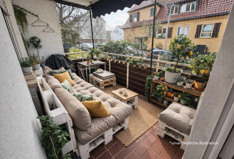Einziehen & Wohlfühlen! Attraktive 3 Zimmer-Wohnung mit 2. Balkone in Fellbach! - Balkon (45390)